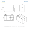 Commercial Stainless Steel Grease Trap with Lid and Outlet Valve 800x400x300mm | CaterEq CEQNH518