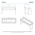 Commercial Stainless Steel Pot Wash Sink with Single Bowl and Splashback 1800x700x850mm | CaterEq CEQNH620
