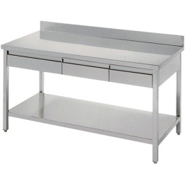 B GRADE Professional Work table 3 drawers Stainless steel Bottom shelf Upstand 2000x700x900mm | CaterEq THATS207A3D B GRADE B GRADE Professional Work table 3 drawers Stainless steel Bottom shelf Upstand 2000x700x900mm | CaterEq THATS207A3D B GRADE