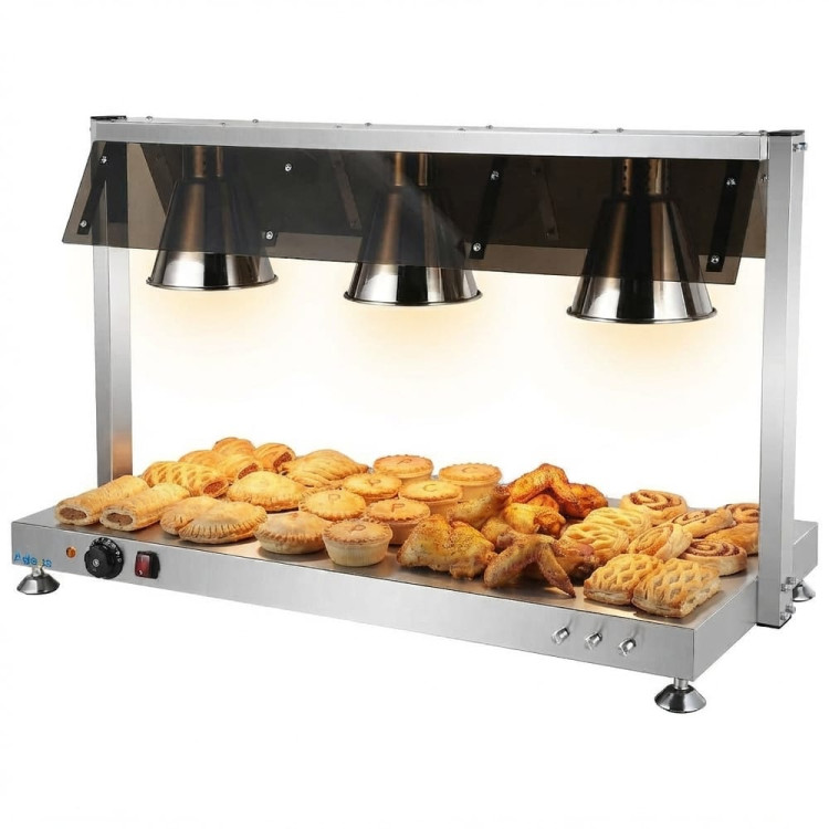 Commercial Buffet Food Warmer with Gantry 3x GN1/1 Heated Base & 3 Infrared Heat Lamps 1.5kW | CaterEq CEFYT513