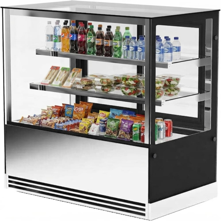 Display Showcase Merchandiser Fridge 545 Litres 2 Shelves 1500×700×1200mm Black & Stainless Steel | CaterEq CEHL1500ER2 Display Showcase Merchandiser Fridge 545 Litres 2 Shelves 1500×700×1200mm Black & Stainless Steel | CaterEq CEHL1500ER2