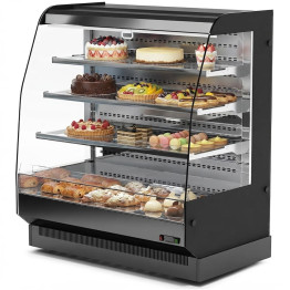 Commercial Upright Chilled Display Case 3 Glass Shelves 1300x740x1380mm Black | CaterEq CEHNTK214BLACK
