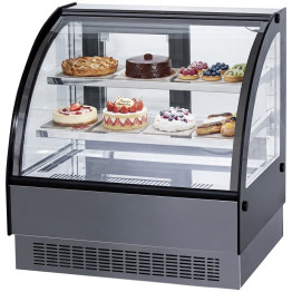 Commercial Countertop Chilled Display Case 2 Glass Shelves 900x560x730mm Black | CaterEq CEHNTK222BLACK