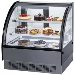 Commercial Countertop Chilled Display Case 2 Glass Shelves 1200x560x730mm Black | CaterEq CEHNTK224BLACK