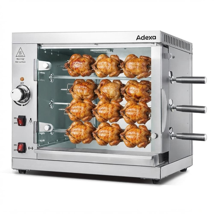 Commercial Electric Chicken Rotisserie Oven 3 Rods 2kW 760x380x500mm | CaterEq CEKTE3T