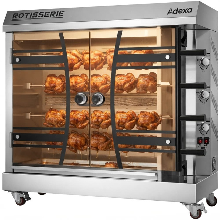 Commercial Gas Chicken Rotisserie Oven 16 Chickens - 4 Rods 1170x480x1130mm | CaterEq CEKTQ4B