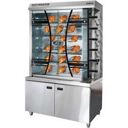 Commercial Gas Chicken Rotisserie Oven with Cabinet 6 Rods 1170x580x1990mm | CaterEq CEKTQ6BC Commercial Gas Chicken Rotisserie Oven with Cabinet 6 Rods 1170x580x1990mm | CaterEq CEKTQ6BC