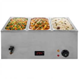 Commercial Bain Marie with 3x1/3Gn Pans and Lids | CaterEq CEM503