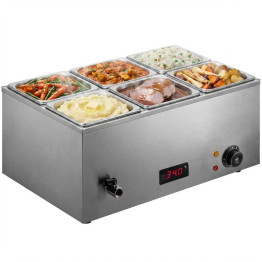 Commercial Bain Marie with 6x1/6Gn Pans and Lids | CaterEq CEM506