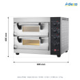 Commercial Pizza Oven Electric 2 chambers 400x400mm 350°C Mechanical controls 5.2kW 230V Hardwired 600x520x480mm | CaterEq CEPS442