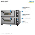 Commercial Pizza Oven Electric 2 Chambers 500×500mm 4+4 250mm diameter pizza 500°C Mechanical Controls 8.4kW 400V | CaterEq CEPS552 Commercial Pizza Oven Electric 2 Chambers 500×500mm 4+4 250mm diameter pizza 500°C Mechanical Controls 8.4kW 400V | CaterEq CEPS552