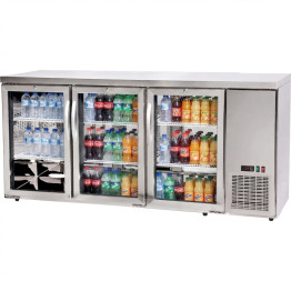 Back Bar Cooler Triple Glass Door 493 Litres Stainless Steel 1826x631x895 | CaterEq CESSH58