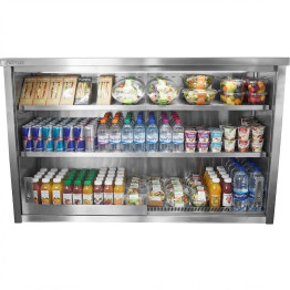 Commercial Wall Cabinet Cupboard Glass Doors Stainless Steel 2000x400x800mm | CaterEq CESWCGDHH200402