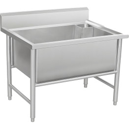 Commercial 1 Large Bowl Pot Wash Sink with Splashback 1200x700x950 | CaterEq CEYLS127BM1