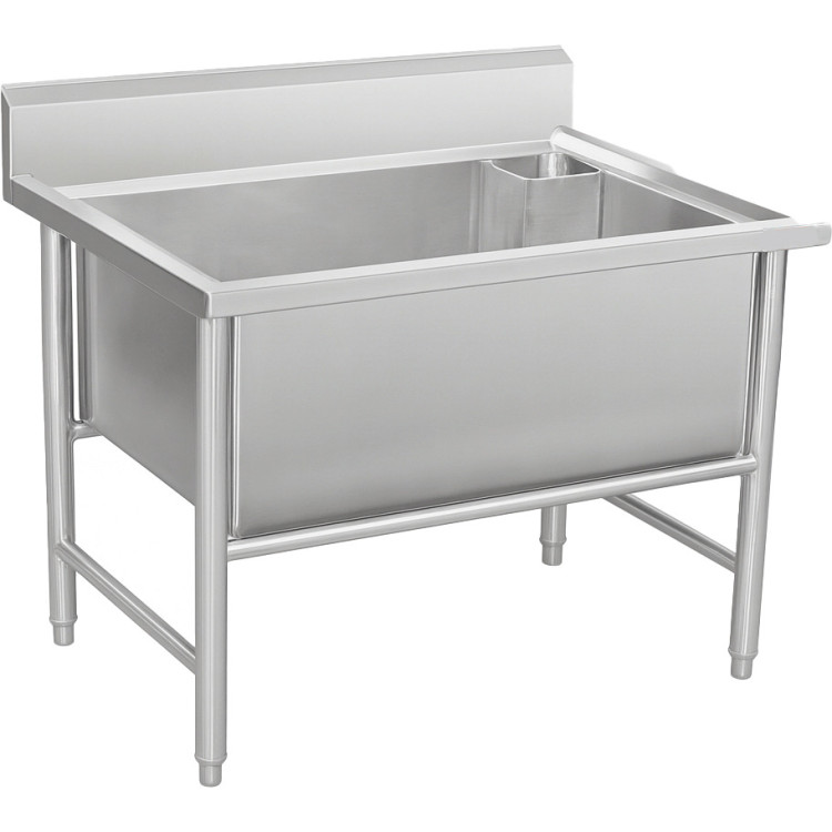 Commercial 1 Large Bowl Pot Wash Sink with Splashback 1200x700x950 | CaterEq CEYLS127BM1