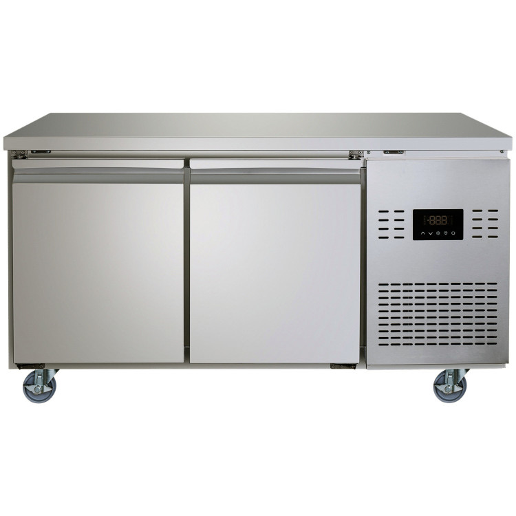 Commercial 2 Door Counter Fridge - Stainless Steel Prep Fridge 1349×700×850mm (Energy Class A) | CaterEq CESUP114 Commercial 2 Door Counter Fridge - Stainless Steel Prep Fridge 1349×700×850mm (Energy Class A) | CaterEq CESUP114