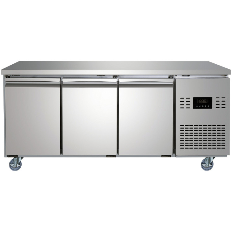 Commercial 3 Door Counter Fridge - Stainless Steel Prep Fridge 1794×700×850mm (Energy Class A) | CaterEq CESUP116