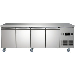 Commercial 4 Door Counter Fridge - Stainless Steel Prep Fridge 2239×700×850mm (Energy Class B) | CaterEq CESUP118 Commercial 4 Door Counter Fridge - Stainless Steel Prep Fridge 2239×700×850mm (Energy Class B) | CaterEq CESUP118