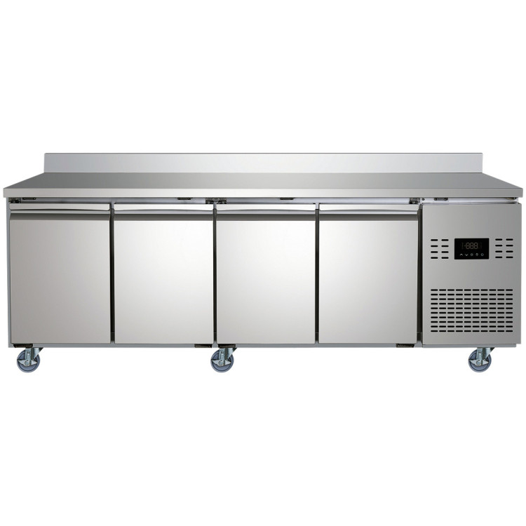 Commercial 4 Door Counter Fridge - Stainless Steel Prep Fridge 2239×700×840mm (Energy Class B) | CaterEq CESUP106 Commercial 4 Door Counter Fridge - Stainless Steel Prep Fridge 2239×700×840mm (Energy Class B) | CaterEq CESUP106