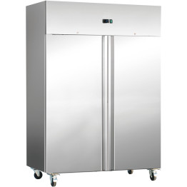Commercial Refrigerator Upright Cabinet Stainless Steel 1160 Litres Double Door 3 Shelves Static Cooling 1340x810x2010mm | CaterEq CETHL1200TN Commercial Refrigerator Upright Cabinet Stainless Steel 1160 Litres Double Door 3 Shelves Static Cooling 1340x810x2010mm | CaterEq CETHL1200TN