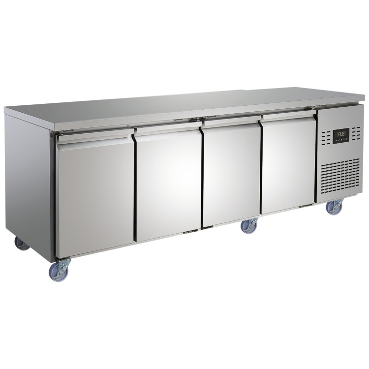 Commercial Refrigerated Counter 4 Door 452L 2239 x 600 x 850mm Fan Assisted Cooling | CaterEq CESUP206