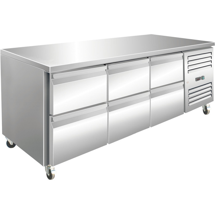 Commercial Refrigerated Counter 6 Drawers Depth 700mm | CaterEq CETHP3160TNEC