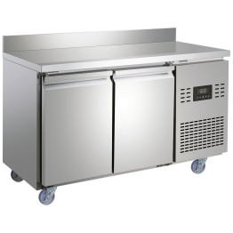 Commercial Refrigerated Counter with Upstand 2 Door 228L 1349 x 600 x 950mm Fan Assisted Cooling | CaterEq CESUP208 Commercial Refrigerated Counter with Upstand 2 Door 228L 1349 x 600 x 950mm Fan Assisted Cooling | CaterEq CESUP208