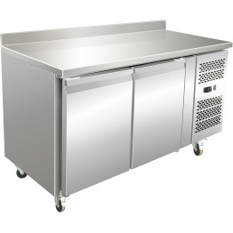 Commercial Refrigerated Counter with Upstand 260L 2 Door 1360 x 600 x 860mm Ventilated Cooling | CaterEq CETHSNACK2200TNEC