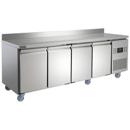 Commercial Refrigerated Counter with Upstand 4 Door 452L 2239 x 600 x 950mm Fan Assisted Cooling | CaterEq CESUP212 Commercial Refrigerated Counter with Upstand 4 Door 452L 2239 x 600 x 950mm Fan Assisted Cooling | CaterEq CESUP212