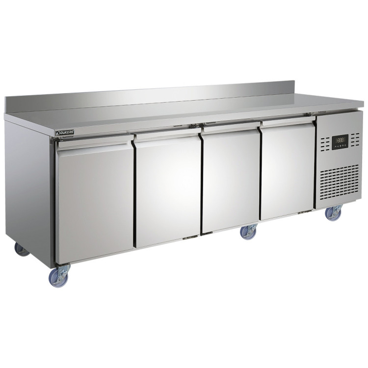 Commercial Refrigerated Counter with Upstand 4 Door 452L 2239 x 600 x 950mm Fan Assisted Cooling | CaterEq CESUP212