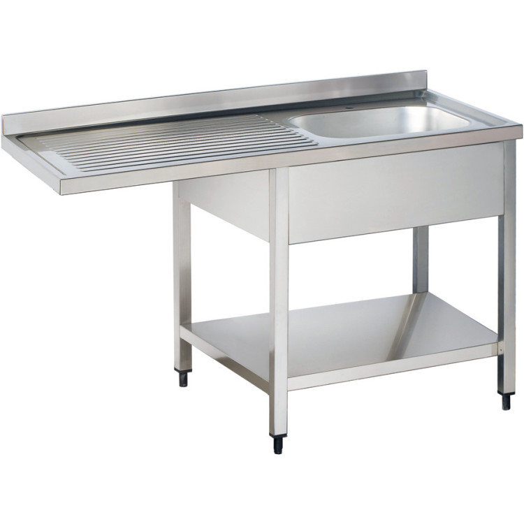 Sink for Dishwashers 1 Bowl Right Bottom Shelf Splashback 1200x700x950mm | CaterEq CEYLS127SBR1