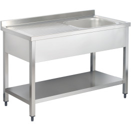 Commercial Sink Stainless Steel 1 Bowl Right Bottom Shelf Splashback 1000x600x950 | CaterEq CEYLS106BR1 Commercial Sink Stainless Steel 1 Bowl Right Bottom Shelf Splashback 1000x600x950 | CaterEq CEYLS106BR1