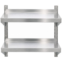 Commercial Stainless Steel Adjustable 2-Tier Wall Mounted Shelf 600 x 400 x 700mm | CaterEq CEQNH44042