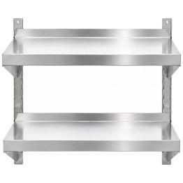 Commercial Stainless Steel Adjustable 2-Tier Wall Mounted Shelf 800 x 400 x 700mm | CaterEq CEQNH44044
