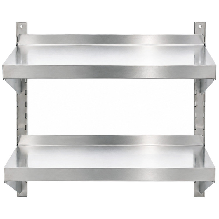 Commercial Stainless Steel Adjustable 2-Tier Wall Mounted Shelf 900 x 400 x 700mm | CaterEq CEQNH44045 Commercial Stainless Steel Adjustable 2-Tier Wall Mounted Shelf 900 x 400 x 700mm | CaterEq CEQNH44045