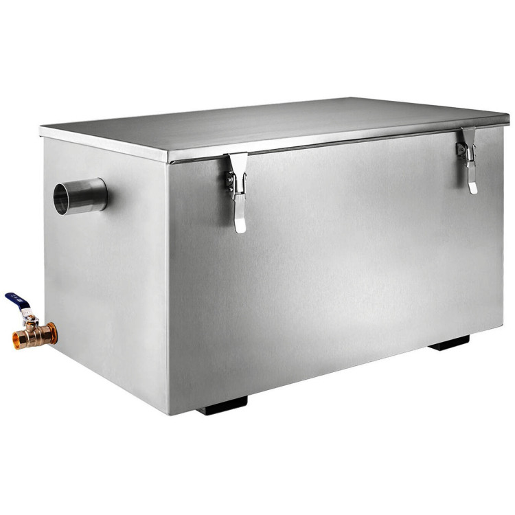 Commercial Stainless Steel Grease Trap with Lid and Outlet Valve 350x250x250mm | CaterEq CEQNH508 Commercial Stainless Steel Grease Trap with Lid and Outlet Valve 350x250x250mm | CaterEq CEQNH508