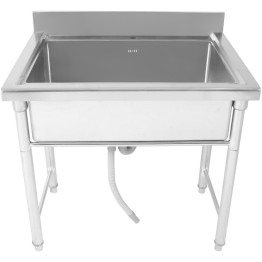 Commercial Stainless Steel Pot Wash Sink with Single Bowl and Splashback 1000x700x850mm | CaterEq CEQNH614