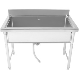 Commercial Stainless Steel Pot Wash Sink with Single Bowl and Splashback 1200x700x850mm | CaterEq CEQNH616