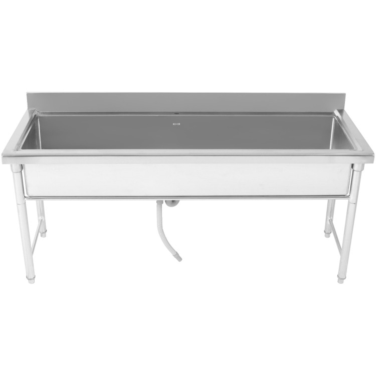 Commercial Stainless Steel Pot Wash Sink with Single Bowl and Splashback 1800x600x850mm | CaterEq CEQNH612