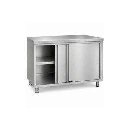 Commercial Stainless Steel Sliding Door Work Table Cabinet 1000x500x850mm | CaterEq CEQNH338