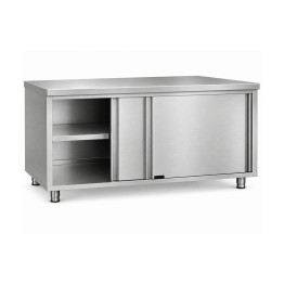 Commercial Stainless Steel Sliding Door Work Table Cabinet 2000x700x850mm | CaterEq CEQNH334