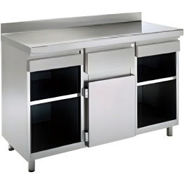 Commercial Stainless Steel Tall Coffee Station Table with Drawer 1500×600×1150mm | CaterEq CEKFT1561