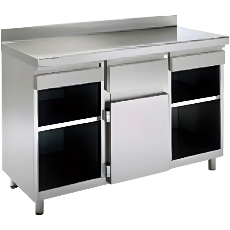 Commercial Stainless Steel Tall Coffee Station Table with Drawer 1500×600×1150mm | CaterEq CEKFT1561
