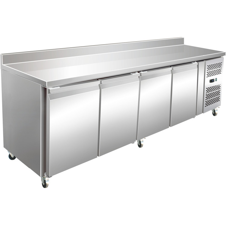 Professional Refrigerated Counter with Upstand 4 Doors Depth 600mm | CaterEq CETHSNACK4200TNEC
