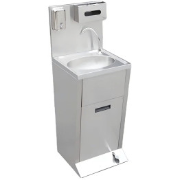Stainless Steel Foot Operated Hand Wash Sink with Dispenser Panel 430x400x1250mm | CaterEq CEYLS46H