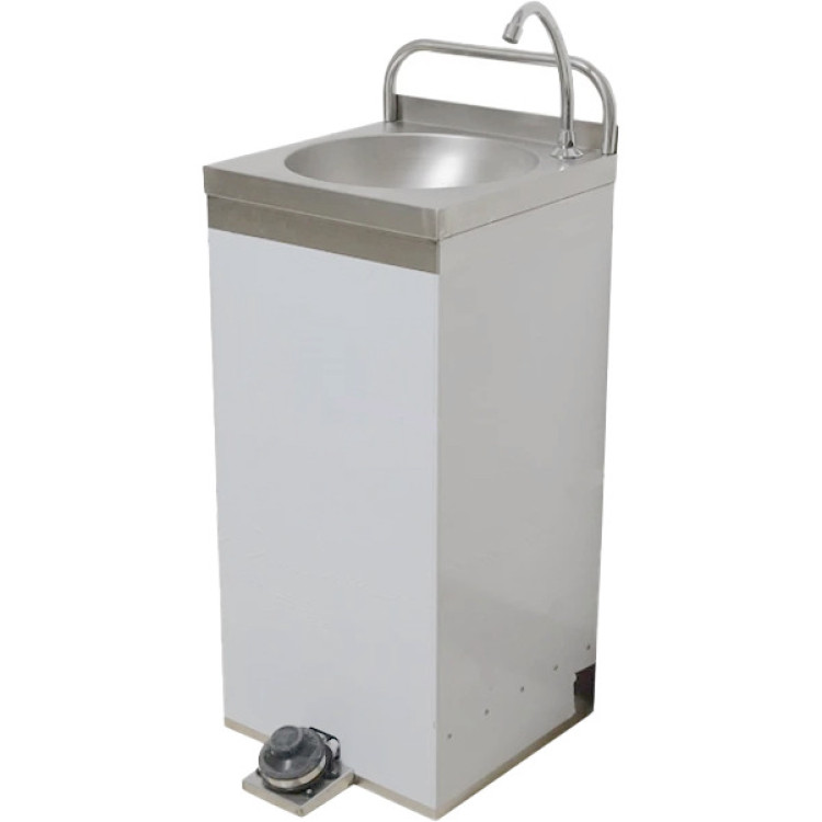 Stainless Steel Freestanding Hand Wash Sink with Foot Pedal 400x400x850mm | CaterEq CEYLS30