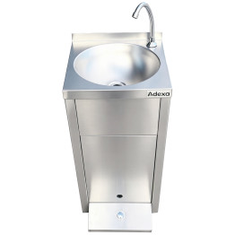 Stainless Steel Freestanding Hand Wash Sink with Foot Pedal 400x400x850mm | CaterEq CEYLS31 Stainless Steel Freestanding Hand Wash Sink with Foot Pedal 400x400x850mm | CaterEq CEYLS31