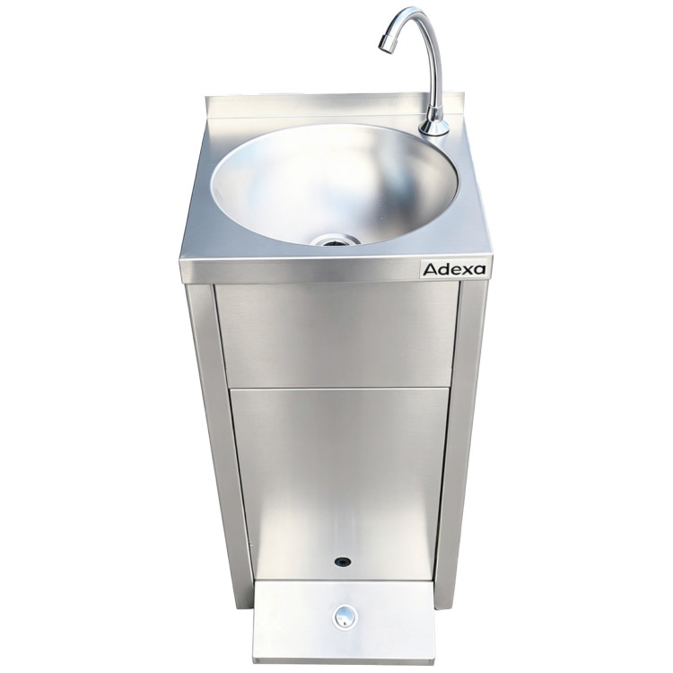 Stainless Steel Freestanding Hand Wash Sink with Foot Pedal 400x400x850mm | CaterEq CEYLS31 Stainless Steel Freestanding Hand Wash Sink with Foot Pedal 400x400x850mm | CaterEq CEYLS31