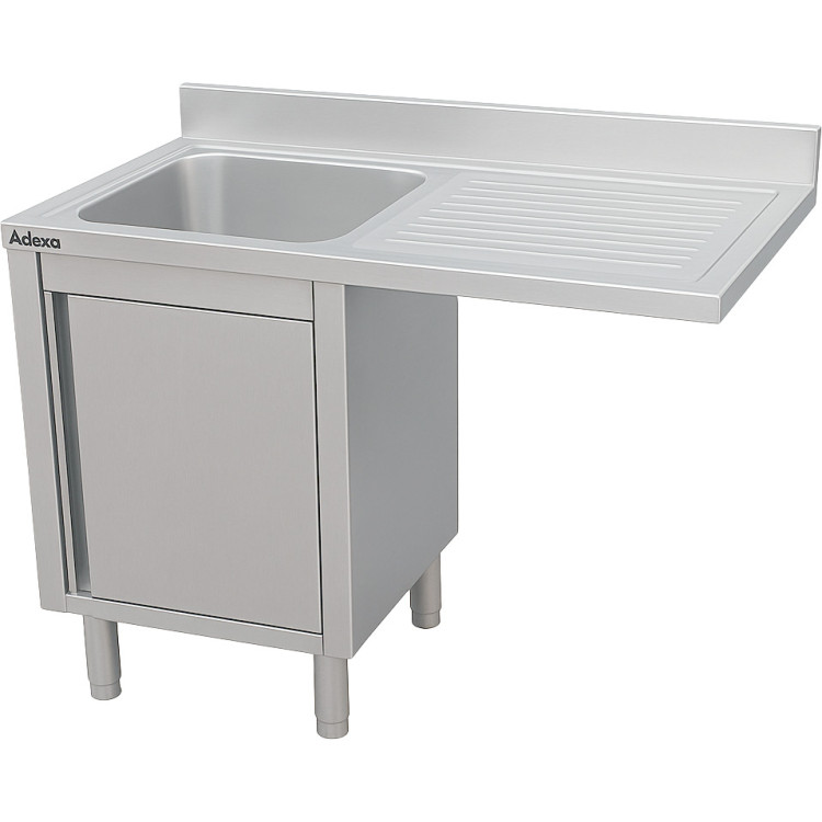Stainless Steel Single Bowl Sink Unit with Right Drainer & Cabinet 1200×600×950mm | CaterEq CEYLC126SBL1